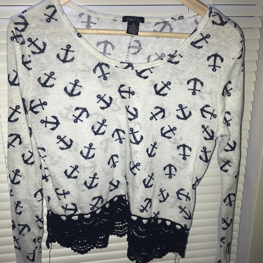 Long sleeve anchor patterned shirt